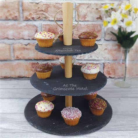 Afternoon Tea Personalised Tier Slate Cake Stand Gift Store Ltd