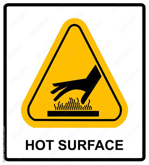 Do Not Touch Hot Surface Danger Signs Illustration Vector Stock Vector Adobe Stock