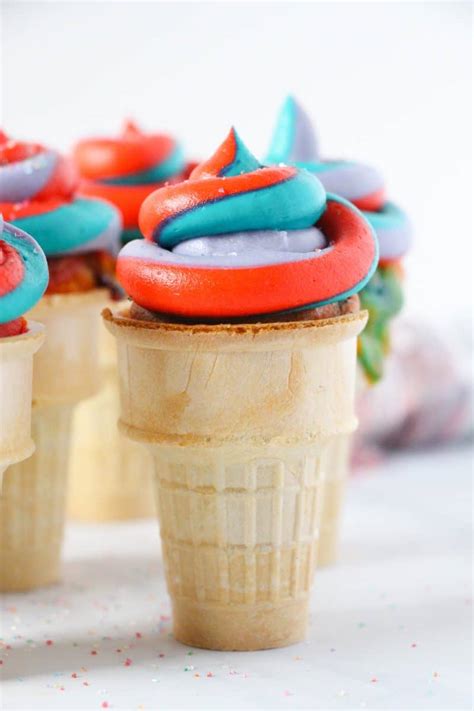 Unicorn Poop Cupcake Cones Perfect Rainbow Icing Momdot