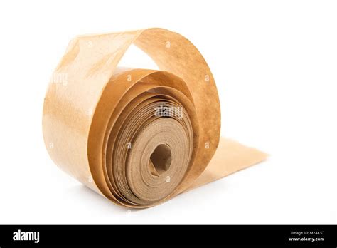 Brown Roll Of Old Paper Tape For Office On The White Stock Photo Alamy