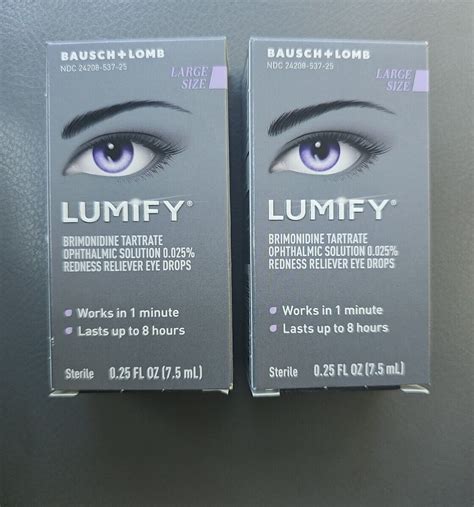 2 Pack Lumify Redness Reliever Eye Drops 025 Oz 75ml Each Exp 2024 2025 310119537251 Ebay