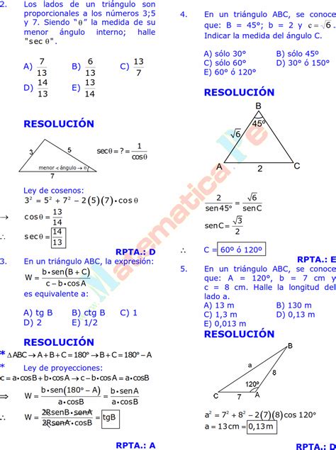 Soluci N De Un Tri Ngulo Oblicu Ngulo Aplicaciones Del Teorema Del Seno