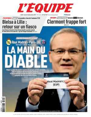 L Équipe Front Page from December 12 2017