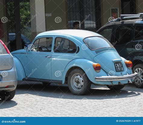 Light Blue Volkswagen Beetle Car In Alba Editorial Stock Image Image