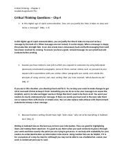 Chapter Critical Thinking Graded Assignment Docx Critical