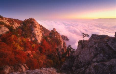 Wallpaper Autumn Clouds Landscape Mountains Nature Crimea