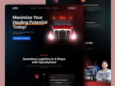 Freight Dispatching Company Landing Page By Dip On Dribbble