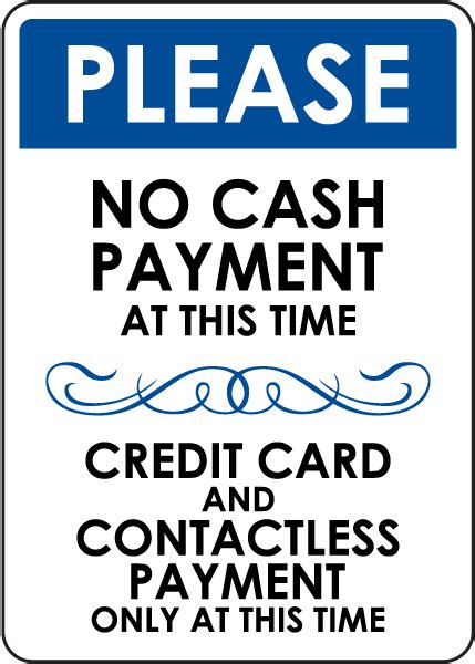 No Cash Payment Sign - Get 10% Off Now