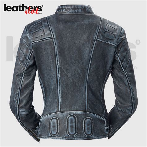 Vintage Cafe Racer Women Motorcycle Leather Jacket Dotleathers