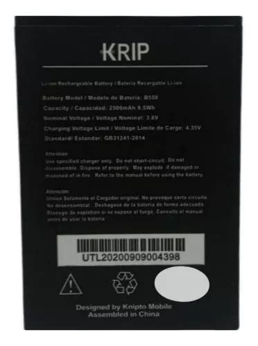 Bateria Pila Krip B550 K55 Somos Tienda Física MercadoLibre