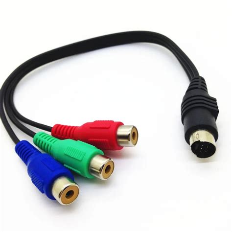 S Video Pin To Rca Rgb Component Cable Adapter M Free Shipping