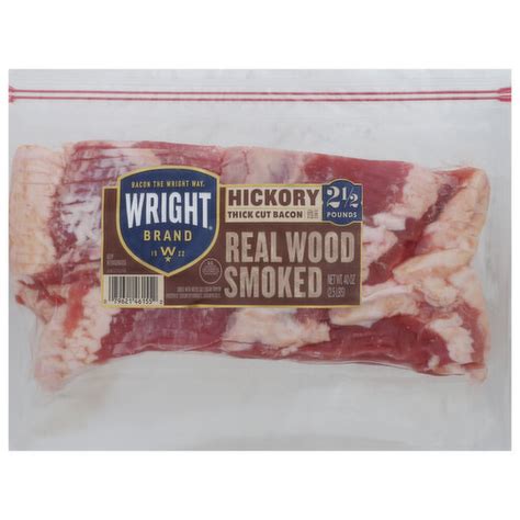 Wright Bacon Real Wood Smoked Thick Cut Hickory Fresh By Brookshire S