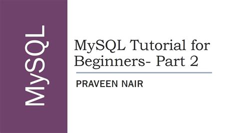 2 MySQL Tutorial For Beginners Part 2 YouTube