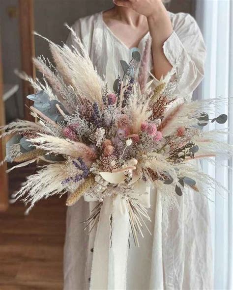 Dried Lavender Wedding Bouquet