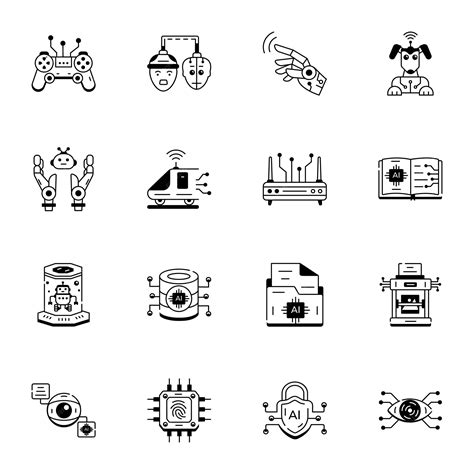 Premium Vector | Linear Icon of AI Gadgets