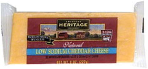 American Greetings Low Sodium Cheddar Cheese - 8 oz, Nutrition ...