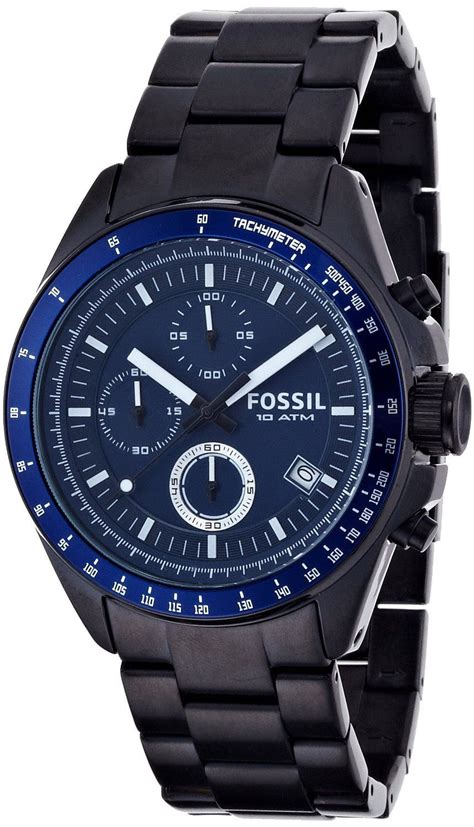 Fossil Mens Ch2692 Decker Stainless Steel Blue Dial Watch Fossil Watches For Men Fancy