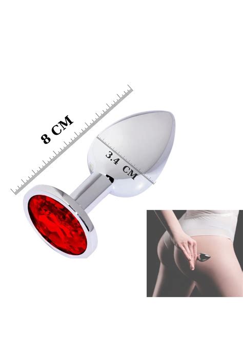 Loveross Premium Kırmızı Elmas Taşlı Metal Anal Plug Mükemmel Metal Hissiyatı Gizli Gönderim