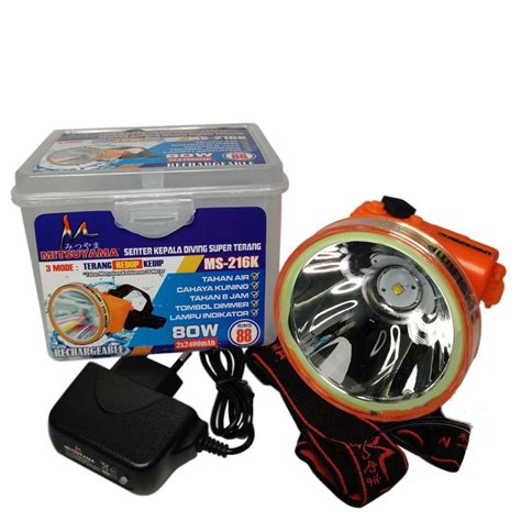 Jual COD Senter Kepala Mitsuyama MS 216K 80W Cahaya Kuning Headlamp