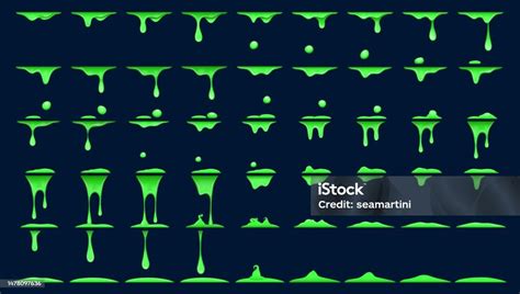 緑色のスライム有毒な液体アニメーションスプライトシート Guiのベクターアート素材や画像を多数ご用意 Gui しずく しぶきを上げる Istock