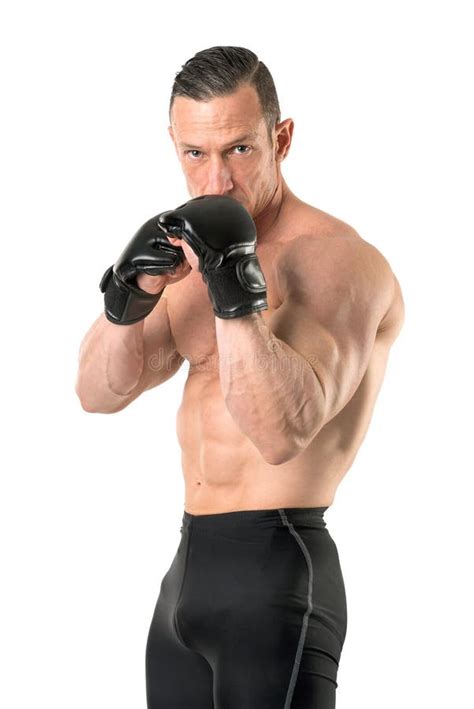 Mma Fighter Isolated In White Stock Image Image Of Mixed Club