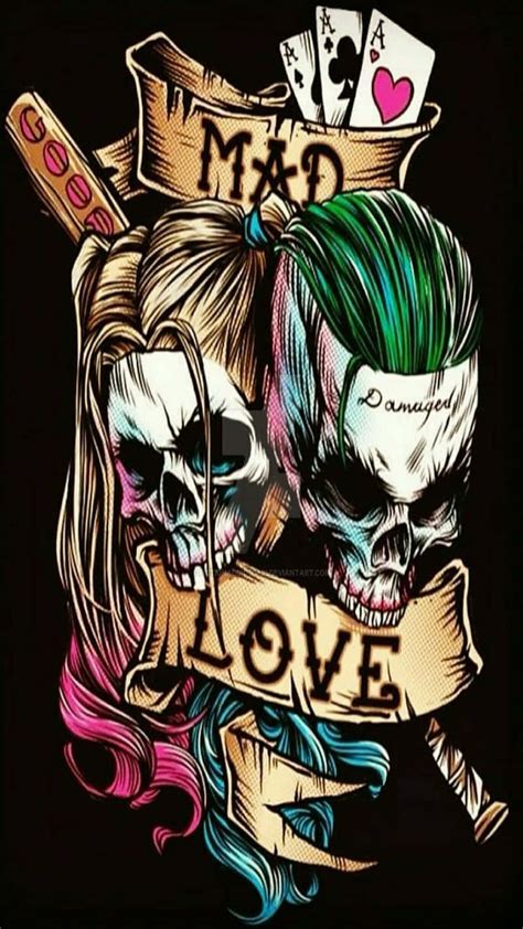 Download A Picture Of Love Between Joker And Harley Quinn Wallpaper