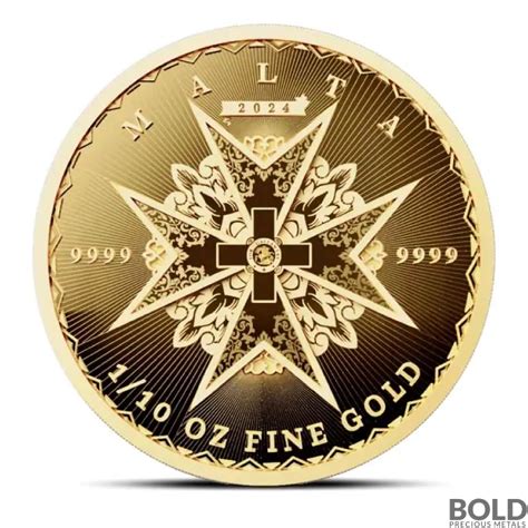 Oz Malta Maltese Cross Gold Coin Proof Like