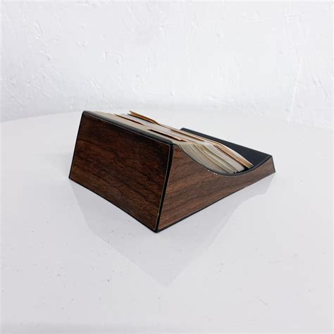 Vintage Rolodex Card File Tray In Faux Wood Midcentury Classic S