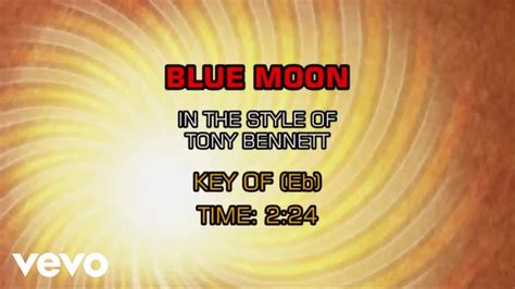 Tony Bennett Blue Moon Karaoke YouTube Music