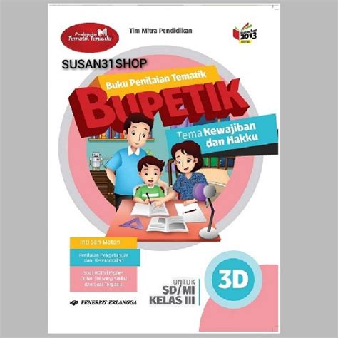 Jual Buku Bupetik Kelas 3 SD MI 3A 3B 3C 3D Erlangga K13N Original