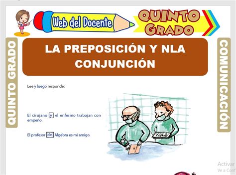 La Preposición y la Conjunción para Quinto Grado de Primaria GRATIS