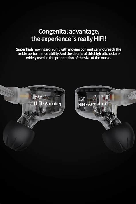 YINYOO KZ ZST Hybrid Banlance Armature With Dynamic In Ear Earphone 1BA