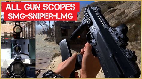 All Scopes In Use Smg Snipers Lmg Call Of Duty Mw Beta Youtube