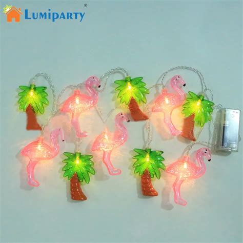 Lumiparty Led Fairy String Light Coconut Palm Pink Flamingo Light For