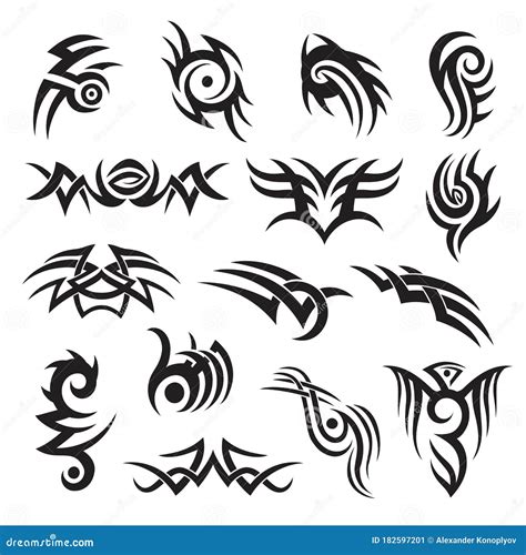 Set Of Tribal Style Tattoo Design Arm Band Adornment Decoration