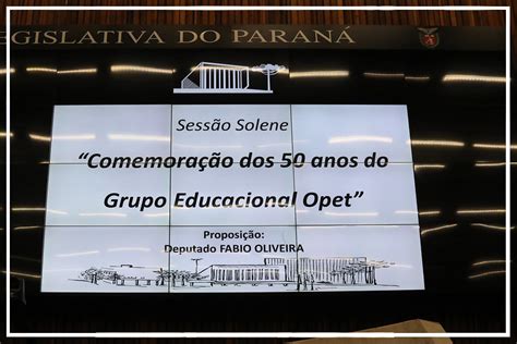 Assembleia Legislativa Do Paraná Homenageia O Grupo Educacional Opet