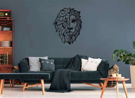 Lion Metal Wall Art Lion Head Decor Unique Design Home Etsy