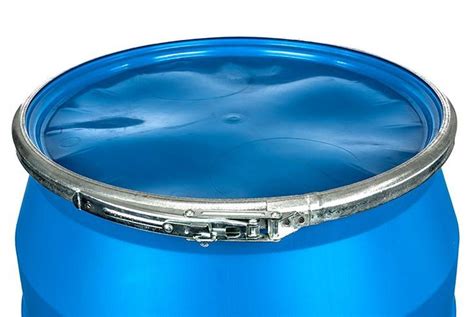 Gallon Blue Plastic Open Head Drum With Lever Lock Ring Lid