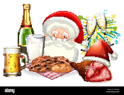 Milch und kekse für santa claus Stock Vektorgrafiken kaufen Alamy