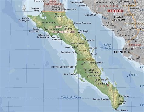 Detailed Map Of Baja Peninsula