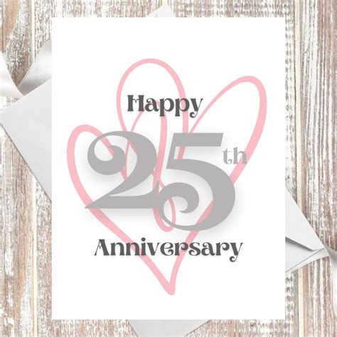 Happy 25th Anniversary Greeting Card | Etsy