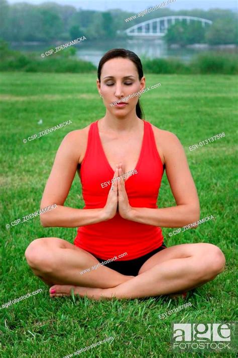 Beautiful Brunette Yoga Instructor Stock Photo Picture And Low Budget Royalty Free Image Pic