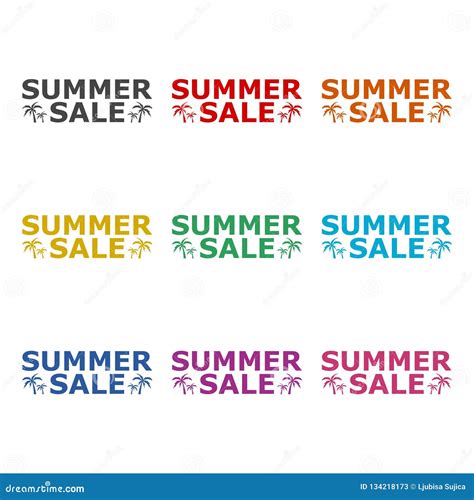 Summer Sale Sign Summer Sale Logo Or Icon Color Set Stock Vector