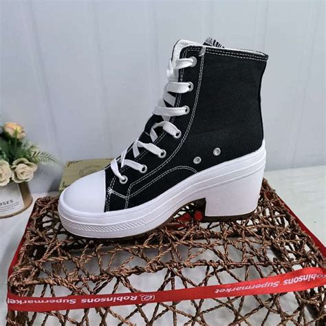 NEW Korea Fashion H-Heel Sneakers WOmen Casual High Cut canvas shoes9 ...