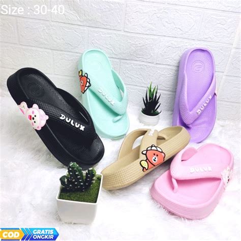 Sandal Karet Wanita Dewasa Terbaru Bahan Karet Jelly Empuk Model Jepit