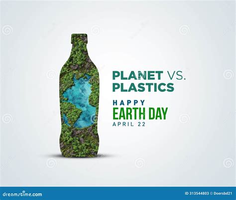 Planet Vs Plastics Earth Day Concept D Tree Background Stock