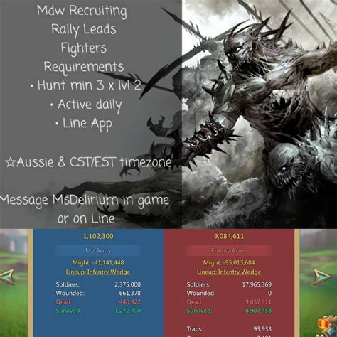 Mdw Recruiting Migrating soon : r/lordsmobile