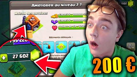 CLASH OF CLANS JE GEMME LA MISE A JOUR MDO 7 EN LIVE 28 000 GEMMES