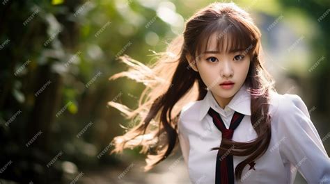 Premium Ai Image Korean Or Japanese Teenager Schoolgirl In Uniform