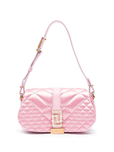 Versace Bolsa Greca Goddess Mini Rosa Em 2024 Bolsa De Ombro